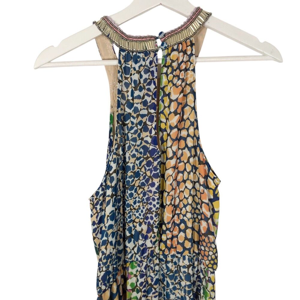 Anthropologie HD in Paris Mayacamas Maxi Dress US 4 Small Beaded Neck Multicolor - Picture 9 of 12